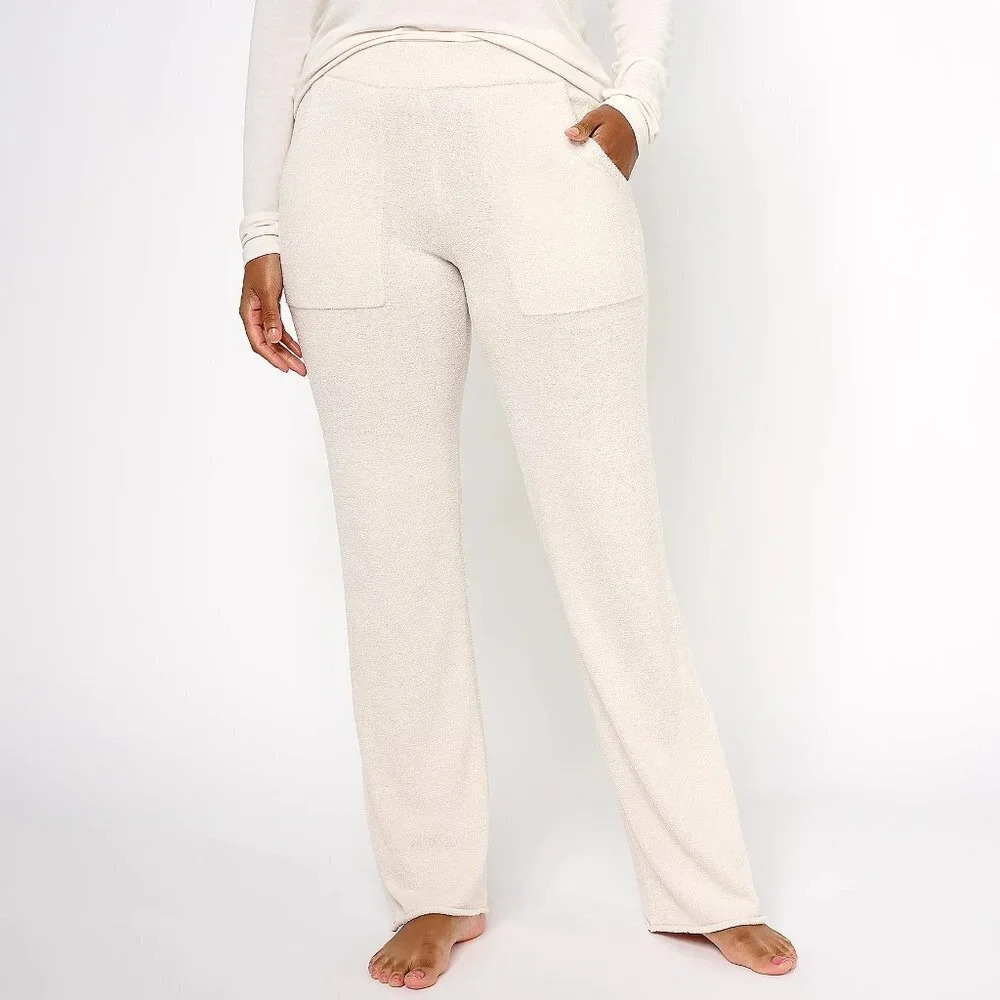 Barefoot Dreams Regular Cozy Chic Ultra Lite Wide Leg Pant in Almond. Sz: 1X